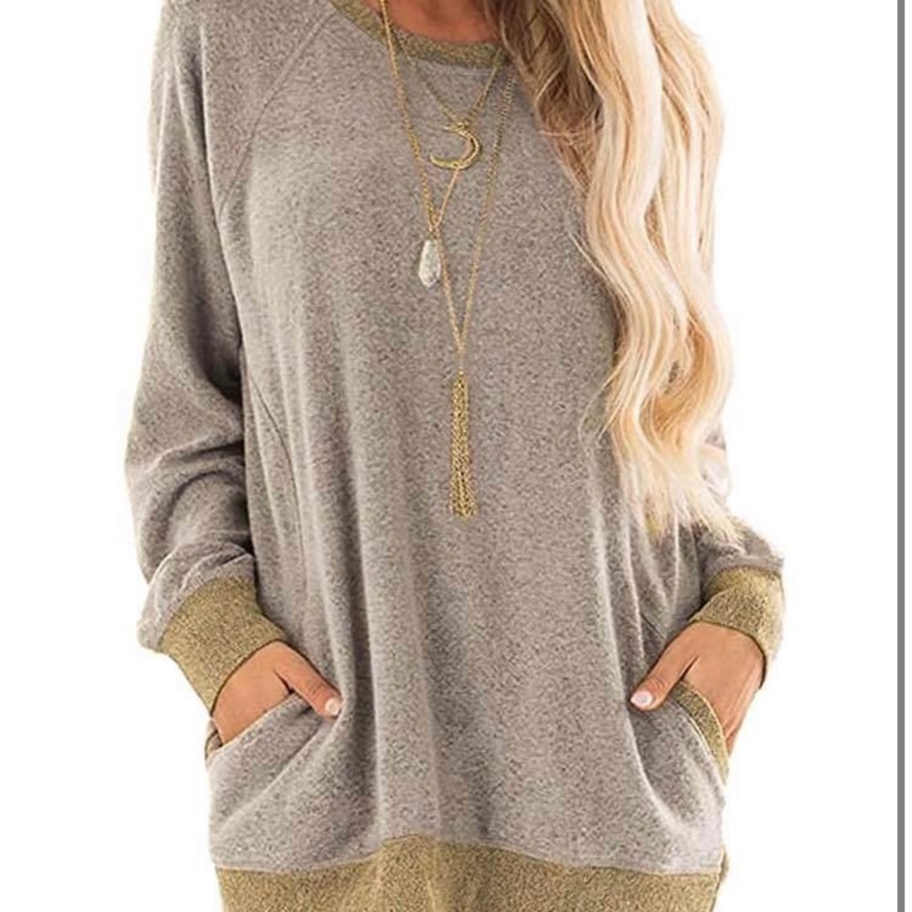 Gadewake medium blouse comfy shirt tan